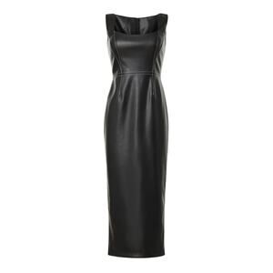 Bibhu Mohapatra x RTR Faux Leather Dress in Black, Size US 14